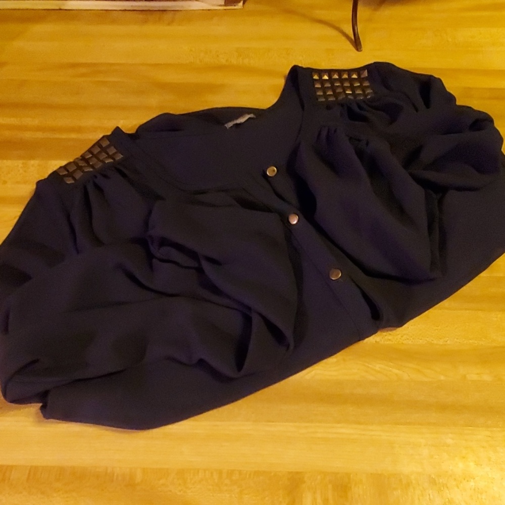 Charlotte Russe Navy Blue Womens L shirt